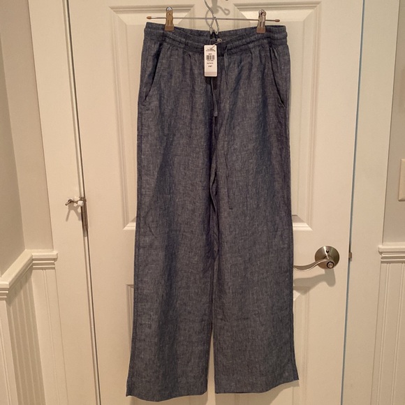 LL Bean Chambray Linen Pants Size 4MT - NWT - Picture 5 of 7